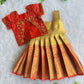 (EFC003) Radiant Traditional Ethnic Frock with Coat for Girls