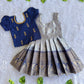 (EFC004) Elegant Royal Blue & Silver Brocade Girl's Pattu Pavadai Set