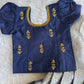 (EFC004) Elegant Royal Blue & Silver Brocade Girl's Pattu Pavadai Set