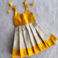 (ETF001)Bright Yellow & Off-White Traditional Zari Weaves Frock