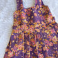 (ETF009) Elegant Purple Floral Pleated Frock