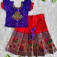 (ETS002)  Traditional Purplish Blue & Red Kids Pattu Pavadai