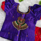 (ETS002)  Traditional Purplish Blue & Red Kids Pattu Pavadai