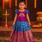 (ETS003) Traditional Magenta & Royal Blue Kids Pattu Pavadai