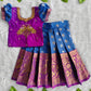 (ETS003) Traditional Magenta & Royal Blue Kids Pattu Pavadai