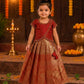 (ETS006) Vibrant Red & Gold Traditional Kids Pattu Pavadai Set
