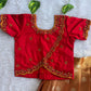 (ETS006) Vibrant Red & Gold Traditional Kids Pattu Pavadai Set