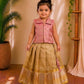 (ETTS006)  Golden Tissue Weaves Girls Top & Skirt Set
