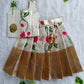 (ETS008) Elegant Lotus Print Kids Ethnic Pattu Pavadai Set