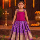 (ETS009) Royal Magenta and Purple Silk Pattu Pavadai