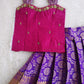 (ETS009) Royal Magenta and Purple Silk Pattu Pavadai