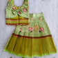 (ETS010) Charming Green Pichwai & Lotus Pattu Pavadai