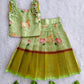 (ETS010) Charming Green Pichwai & Lotus Pattu Pavadai