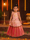(ETS014) Traditional Pichwai Motifs Girl's Pattu Pavadai Set