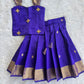 (ETS017) Royal Purple & Gold Traditional Pattu Pavadai Set