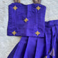 (ETS017) Royal Purple & Gold Traditional Pattu Pavadai Set