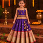(ETS019)Traditional Ethnic Purple & Gold Silk Pattu Pavadai Set