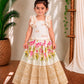 (ETS023)Graceful Lotus Print and Brocade Border Lehenga Set