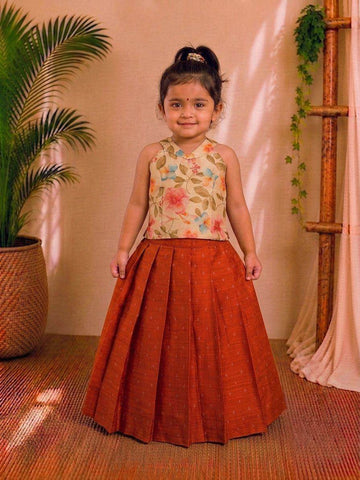 (ETTS039) Elegant Floral & Terracotta Ethnic Co-Ord Set