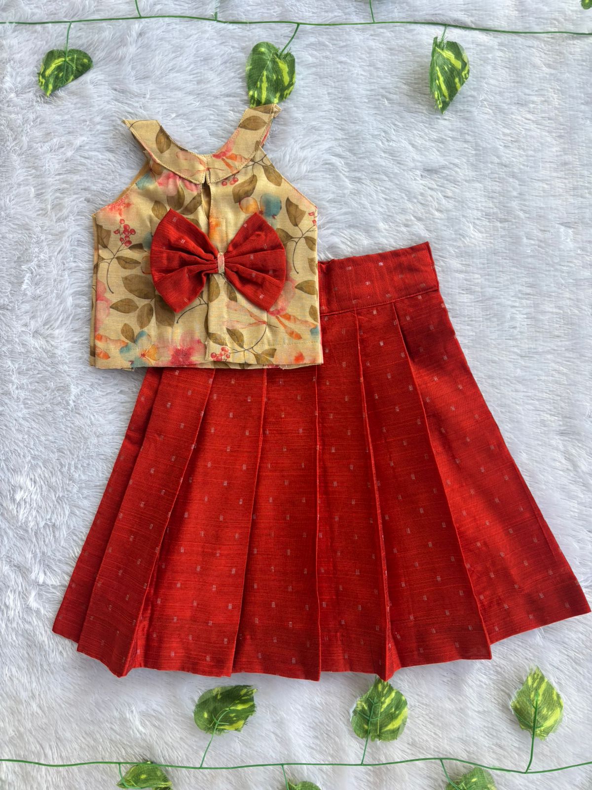 (ETTS039) Elegant Floral & Terracotta Ethnic Co-Ord Set