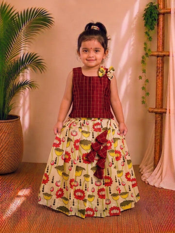 (ETTS001) Pichwai Ethnic Top & Skirt Set