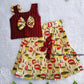 (ETTS001) Pichwai Ethnic Top & Skirt Set