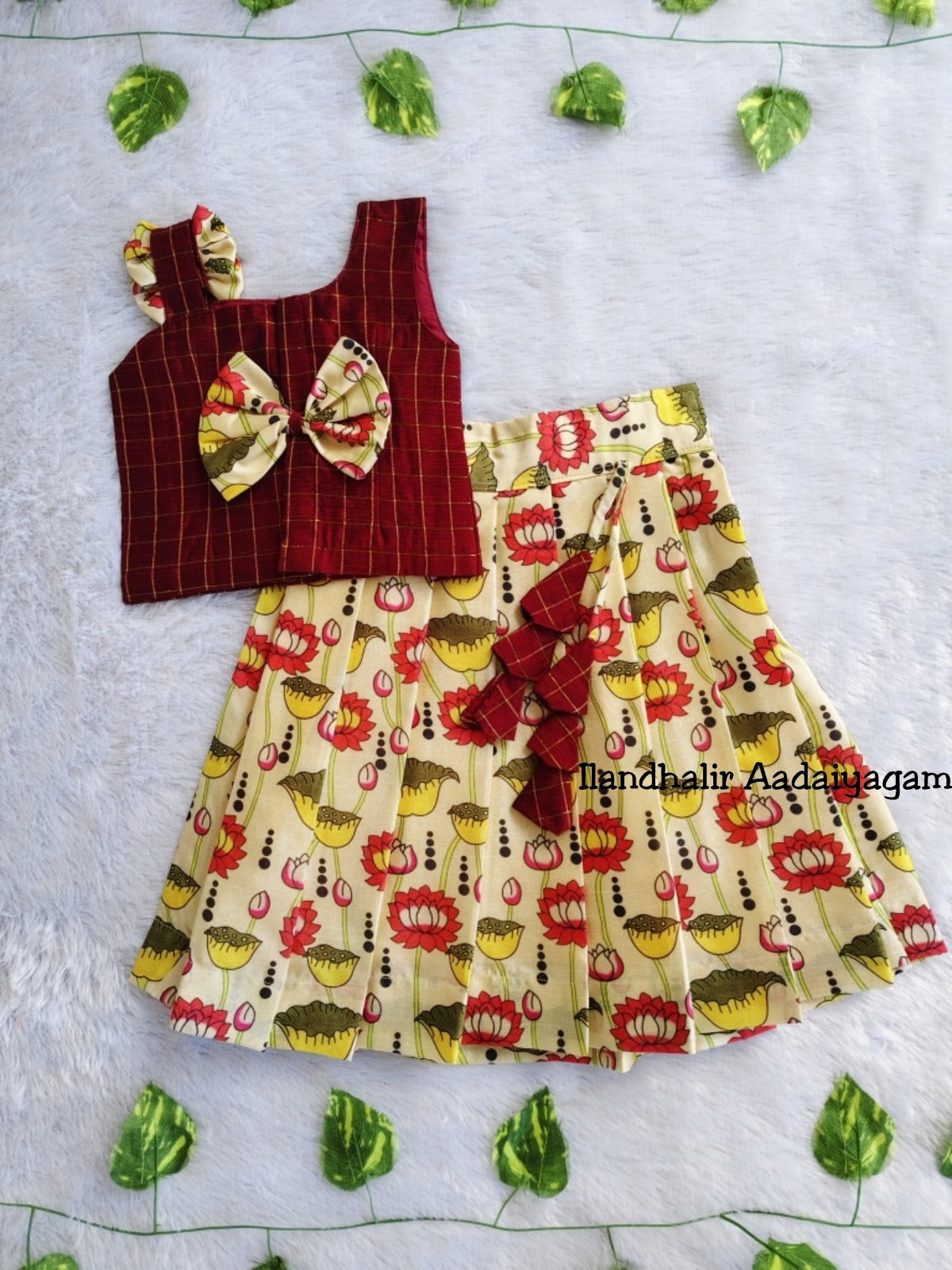 (ETTS001) Pichwai Ethnic Top & Skirt Set