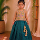 (ETTS002) Sequence and Raw Silk Girls Top & Skirt Set