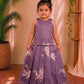 (ETTS004)Pastel shaded Floral Halter Top & Skirt Set
