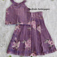 (ETTS004)Pastel shaded Floral Halter Top & Skirt Set