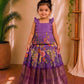 (ETTS015)Vibrant Purple Floral Zari Traditional  Set