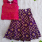 (ETTS018) Elegant Bold Color Banarasi Top and Skirt