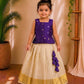(ETTS022)Elegant Purple and Cream Striped Ethnic Lehenga Set
