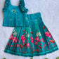 (ETTS031)Elegant peacock blue lotus & Pichwai print Set