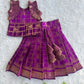 (ETTS038) Royal Purple & Gold Checked Pattu Pavadai Set