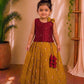 (ETTS040)Radiant Maroon & Mustard Yellow Bow Detail Co-Ord Set