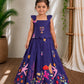 (ETTS044) Enchanting Botanical Print Scalloped Hem Crop Top and Long Skirt Set