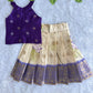 (ETTS046) Royal Purple and Off-White Floral Ethnic Skirt Set