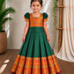 (ETTS050) Traditional Bottle Green and Orange Elephant Border Ethnic Set