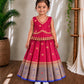 (ETTS051) Royal Magenta and Blue Zari Border Peplum Lehenga Set