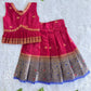 (ETTS051) Royal Magenta and Blue Zari Border Peplum Lehenga Set