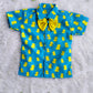 (BC004) Boys Blue Duck Mandarin Collar Cotton Shirt