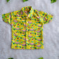 (BC002) Boys Casual Yellow Printed Half Sleeve Cotton Shirt