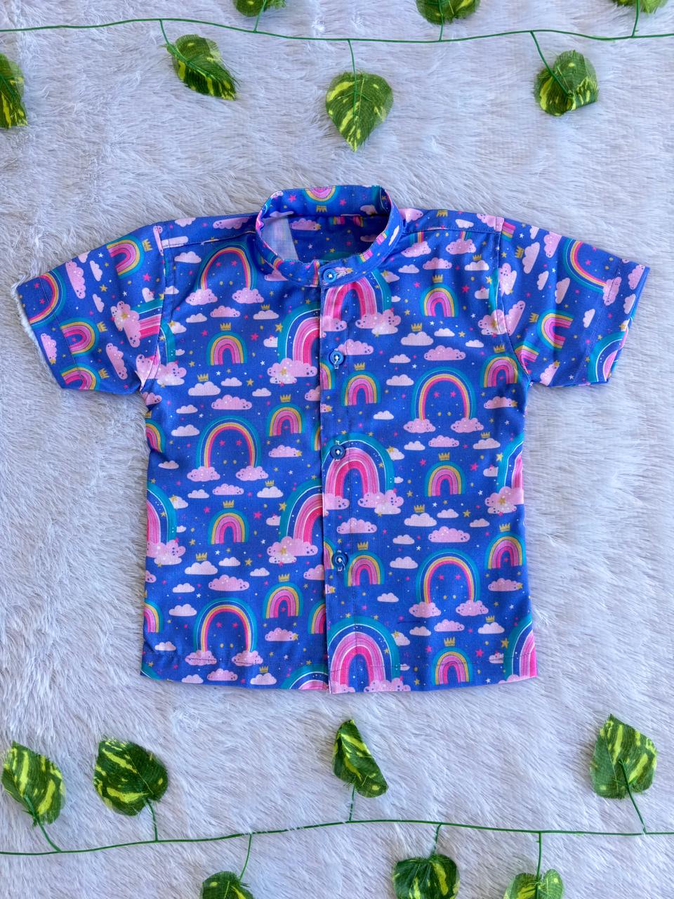 (SCC013) Whimsical Rainbow and Cloud Print Matching Sibling Set