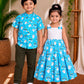 (SCC015) Magical Unicorn & Rainbow Print Matching Sibling Outfits