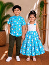 (SCC015) Magical Unicorn & Rainbow Print Matching Sibling Outfits