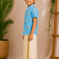 (BE001) Boys Pichwai Print Mandarin Collar Shirt with Veshti Set