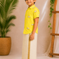 (BE002) Boys Yellow Pichwai Print Shirt with Traditional Dhoti