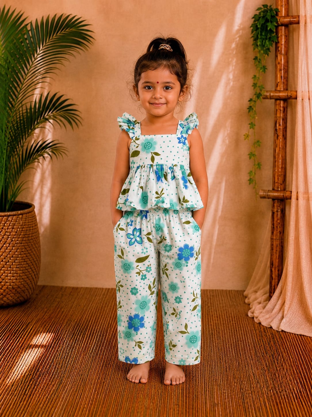 (CTP002) Girls Cotton Co-ord Set Top & Pant