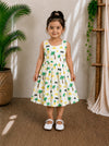 (CF008) Cute tropical palm tree and pineapple print dress.